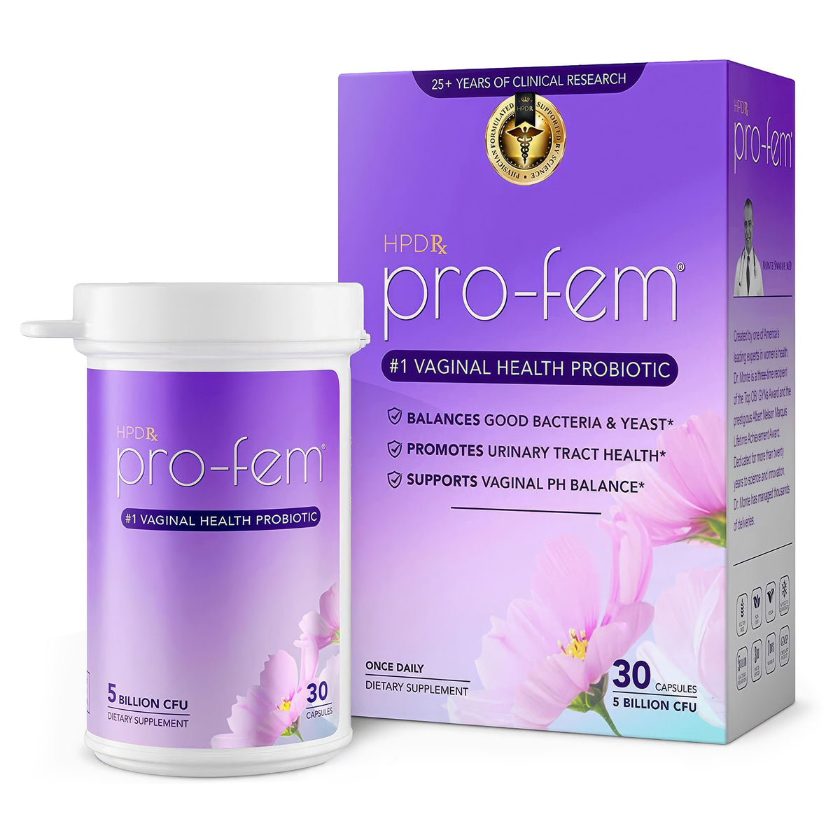 Pro-Fem Vaginal Health Probiotic - 1 Bottle - Media 1
